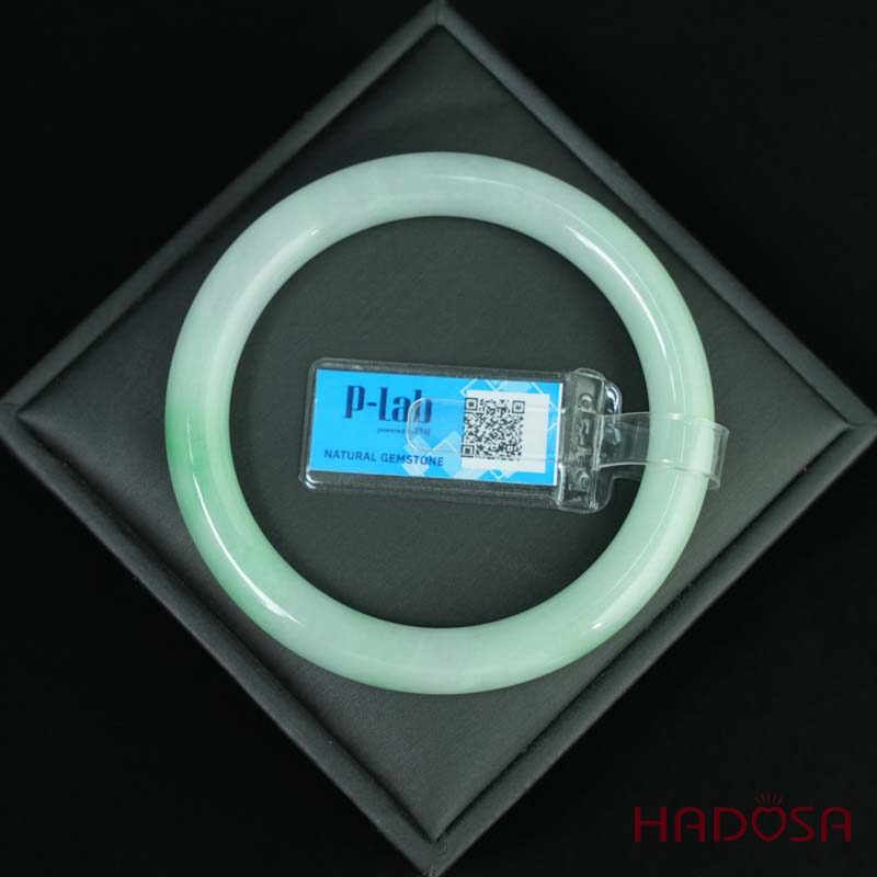 Vòng Ngọc Cẩm Thạch bản tròn xanh điểm lí ni 57