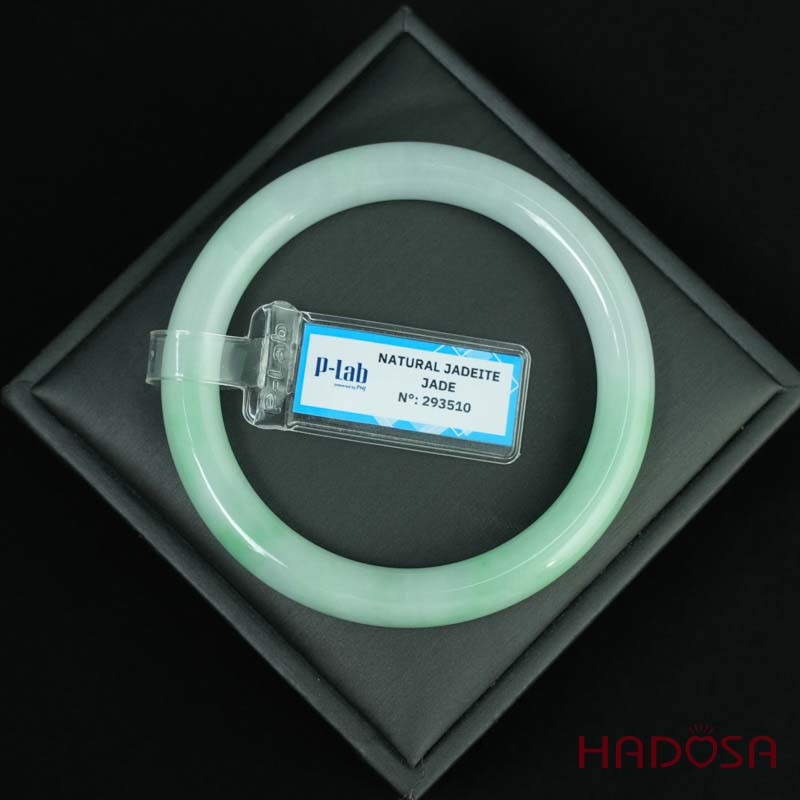 Vòng Ngọc Cẩm Thạch bản tròn xanh điểm lí ni 57