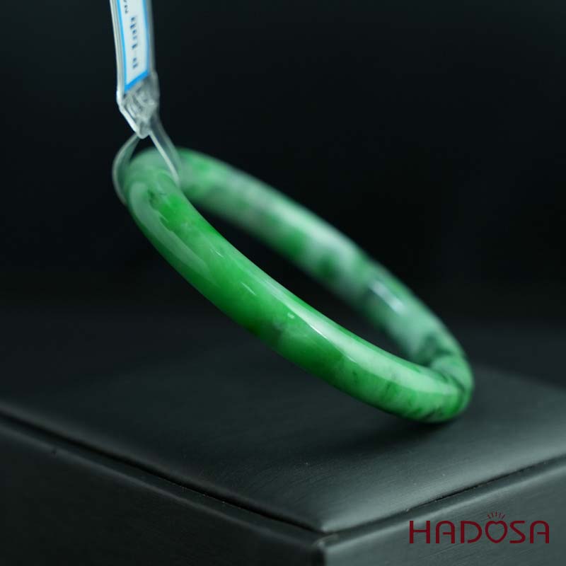 Vòng Ngọc Cẩm Thạch bản tròn xanh vân bông ni 51