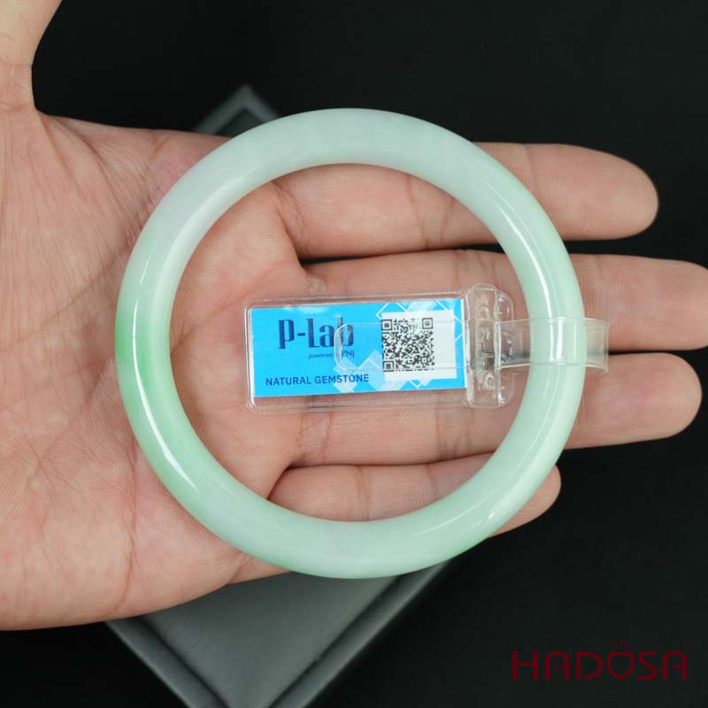 Vòng Ngọc Cẩm Thạch bản tròn xanh điểm lí ni 57