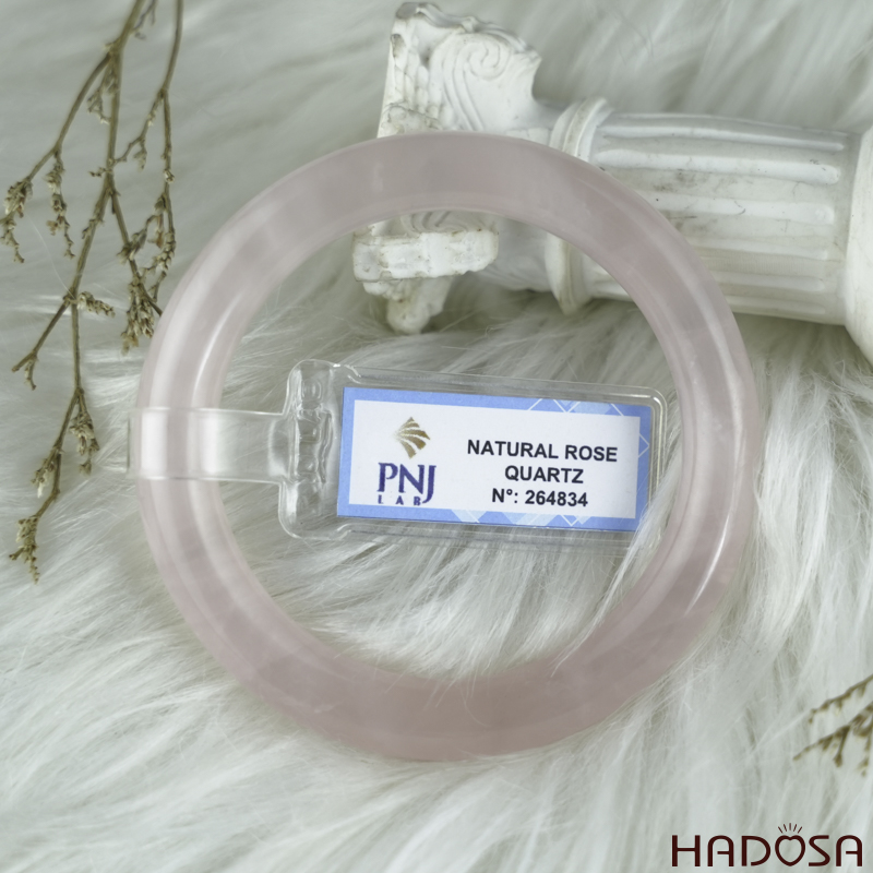 Vòng kiềng thạch anh hồng tròn ni 50mm 4A