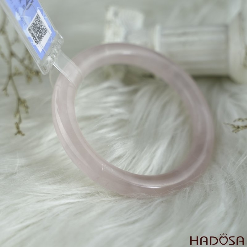 Vòng kiềng thạch anh hồng tròn ni 50mm 4A