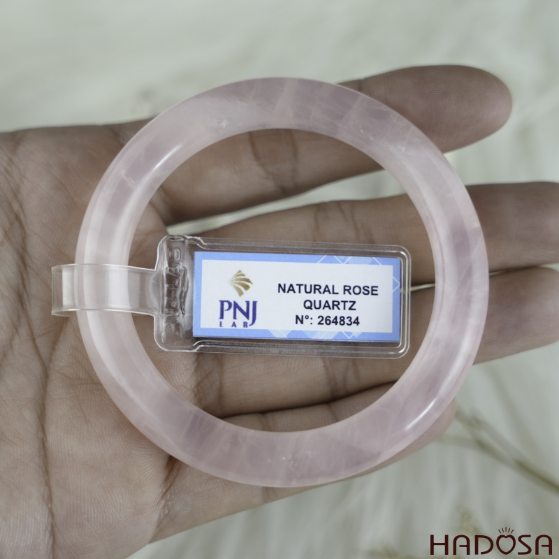 Vòng kiềng thạch anh hồng tròn ni 50mm 4A