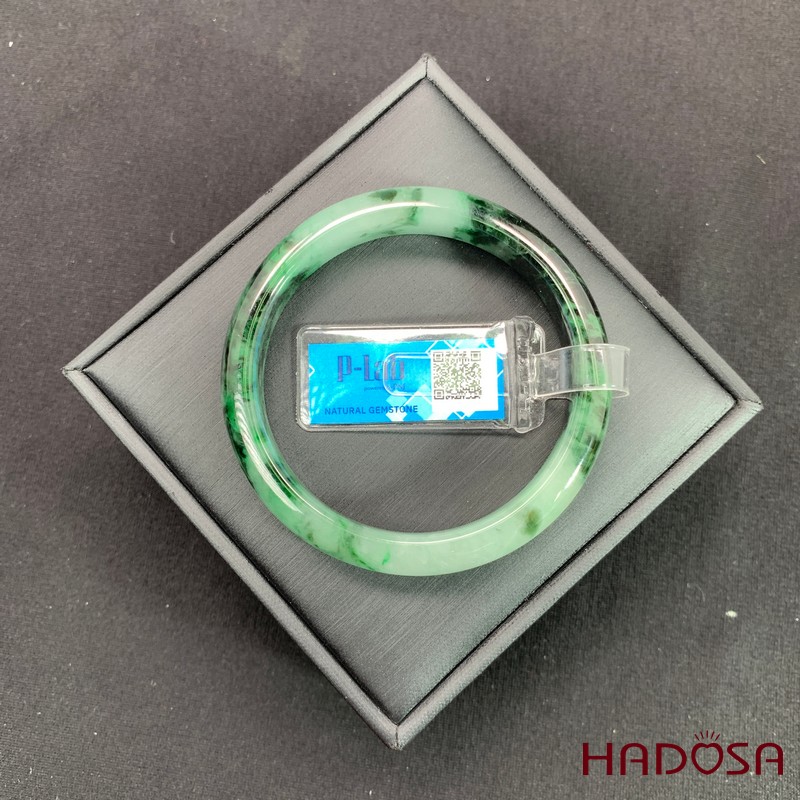 Vòng Ngọc Cẩm Thạch lá hẹ xanh vân đậm ni 52
