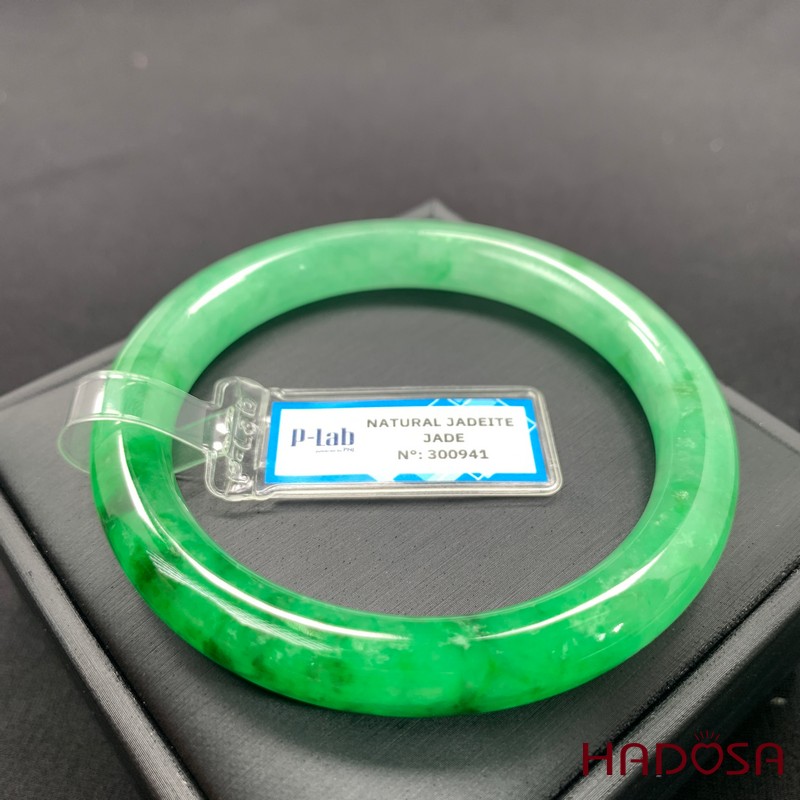 Vòng Ngọc Cẩm Thạch bản tròn xanh vân lý ni 59