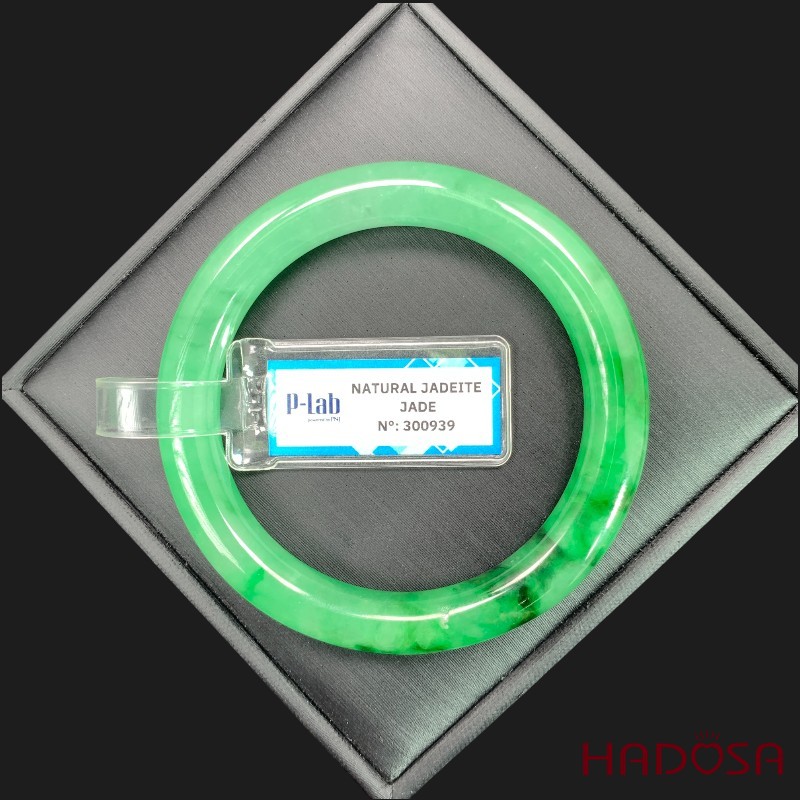 Vòng Ngọc Cẩm Thạch bản tròn xanh vân lý ni 51