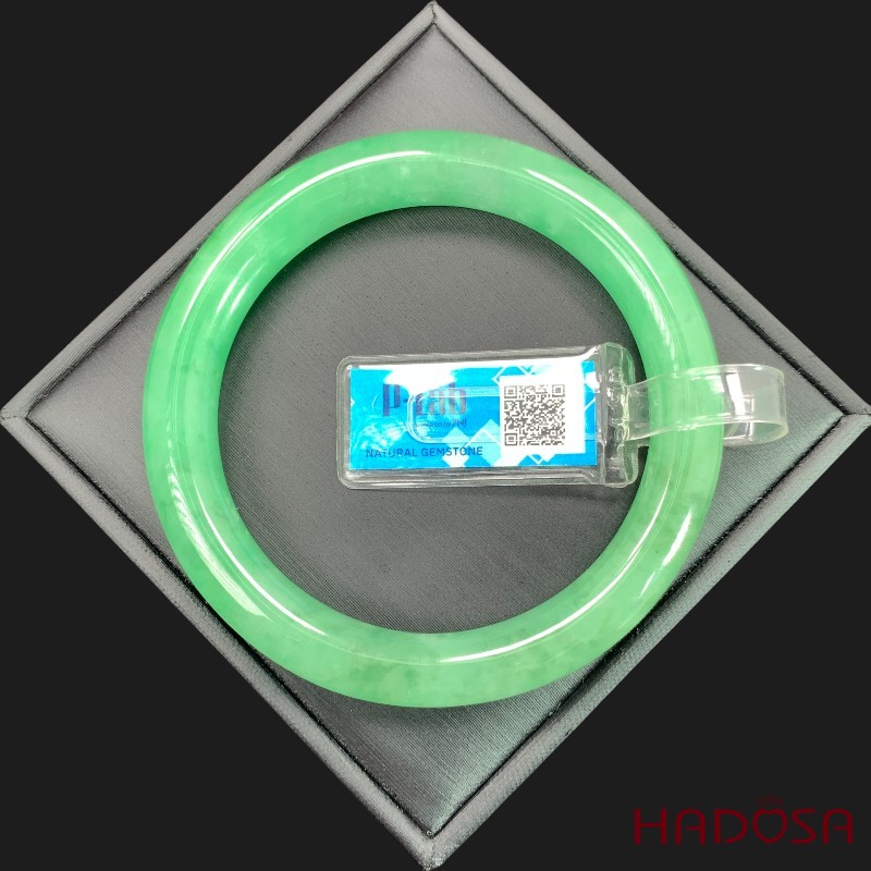 Vòng Ngọc Cẩm Thạch bản tròn xanh vân lý ni 58