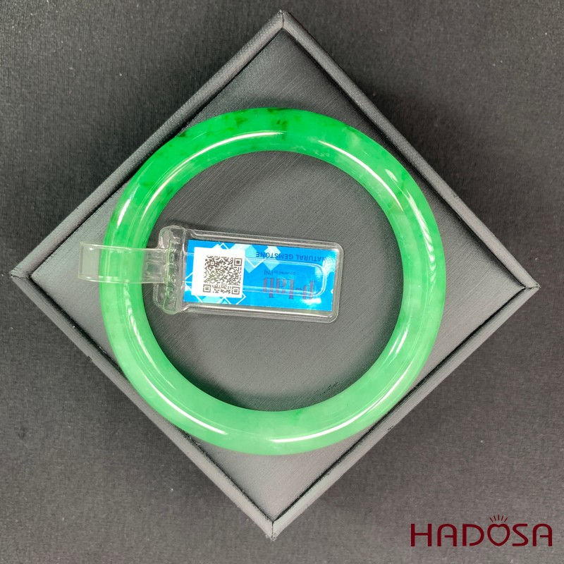 Vòng Ngọc Cẩm Thạch bản tròn xanh vân lý ni 59