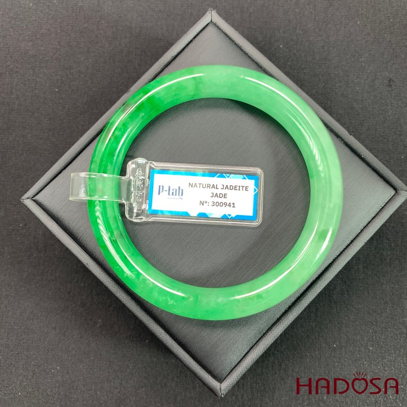 Vòng Ngọc Cẩm Thạch bản tròn xanh vân lý ni 59