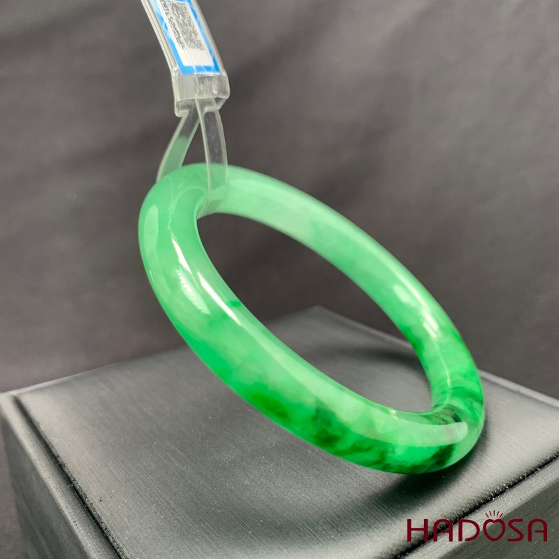 Vòng Ngọc Cẩm Thạch bản tròn xanh vân lý ni 51