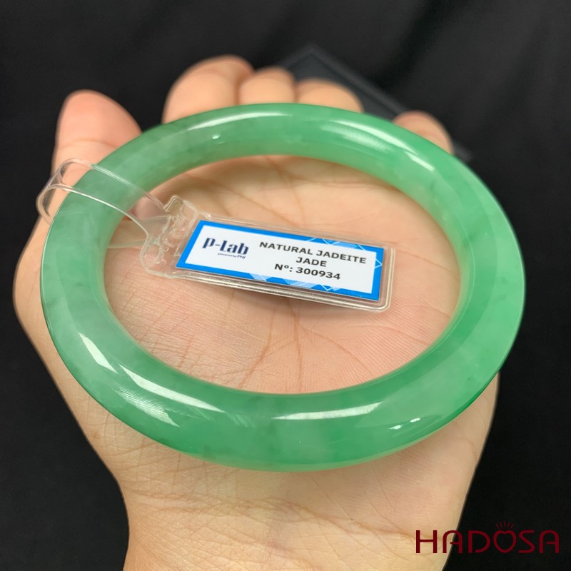 Vòng Ngọc Cẩm Thạch bản tròn xanh vân lý ni 58