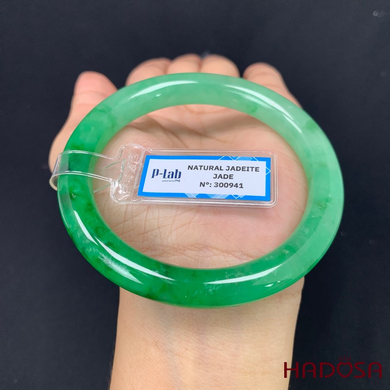 Vòng Ngọc Cẩm Thạch bản tròn xanh vân lý ni 59