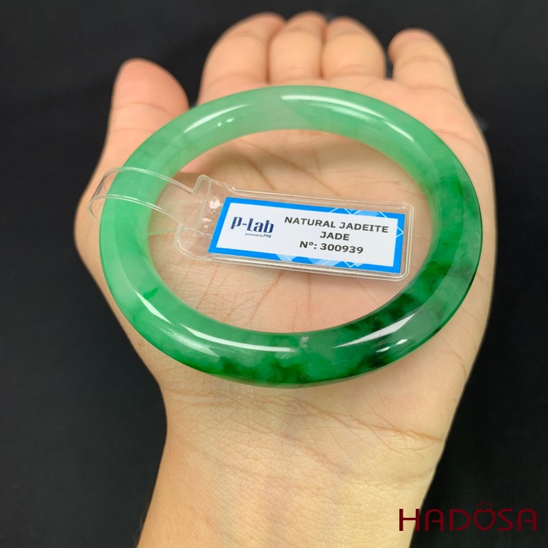 Vòng Ngọc Cẩm Thạch bản tròn xanh vân lý ni 51