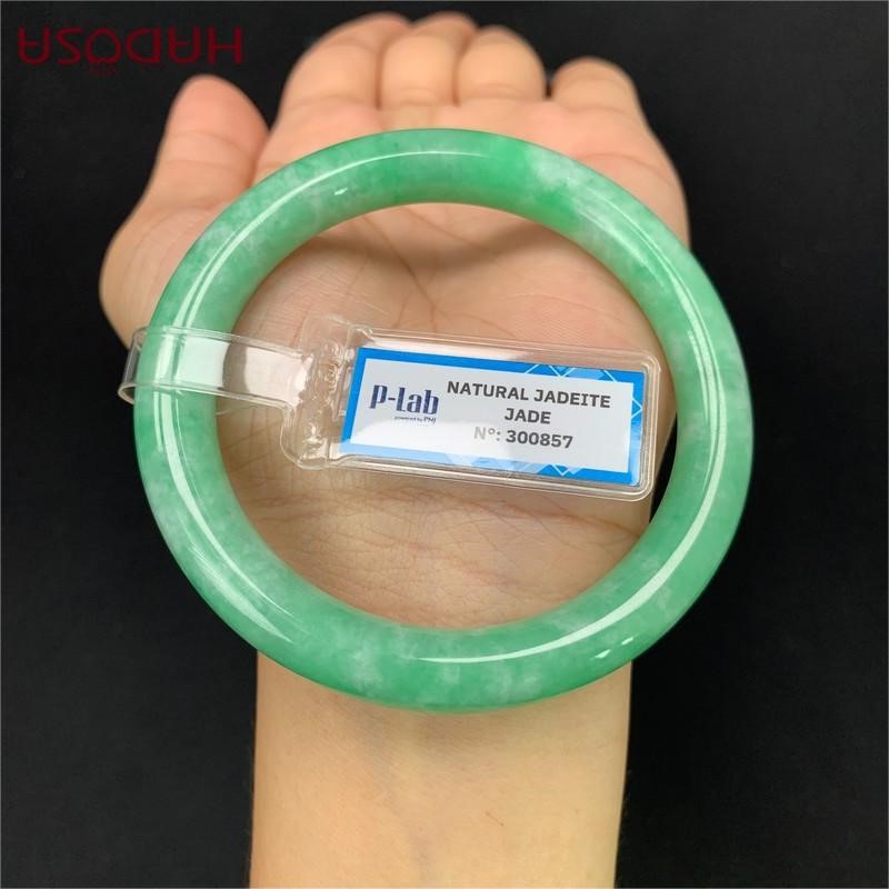 Vòng Ngọc Cẩm Thạch bản tròn xanh lý vân bông ni 56