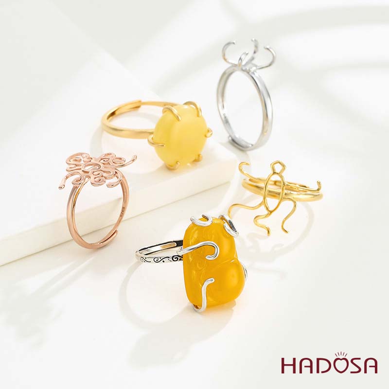 Khung nhẫn bạc Tỳ Hưu 22x22mm