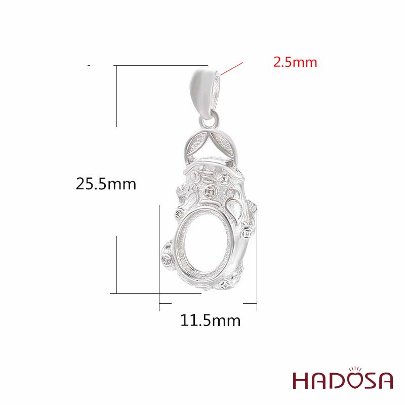 Khung bạc mạ vàng Tỳ Hưu 11mm