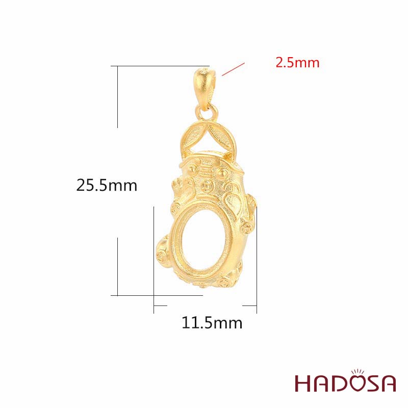 Khung bạc mạ vàng Tỳ Hưu 11mm