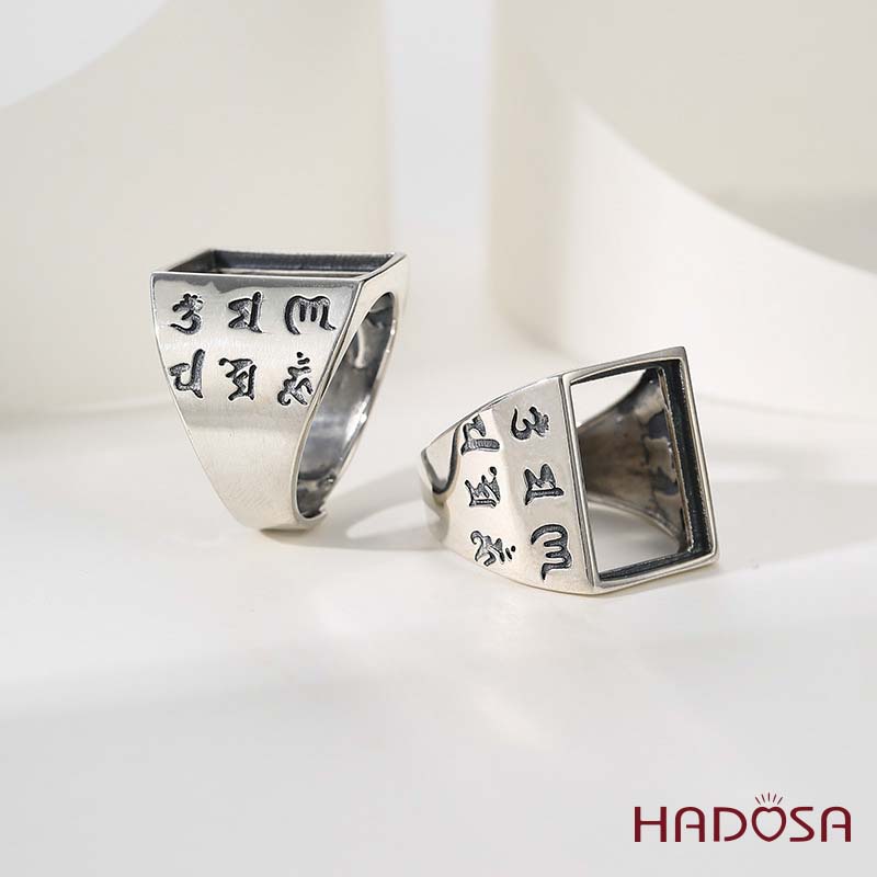 Khung nhẫn nam bạc 12x16mm