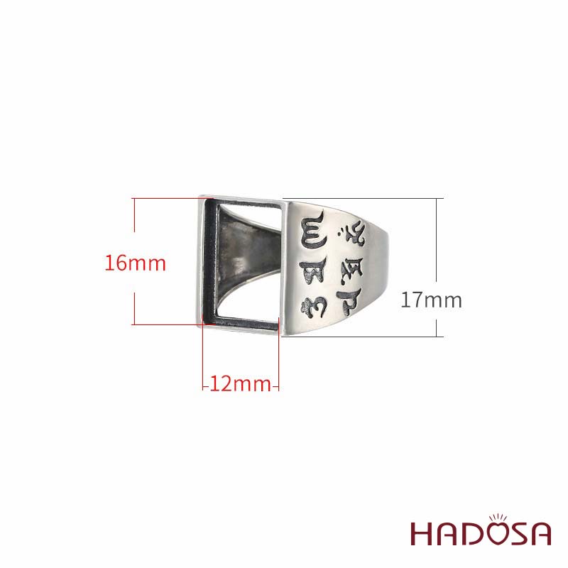 Khung nhẫn nam bạc 12x16mm