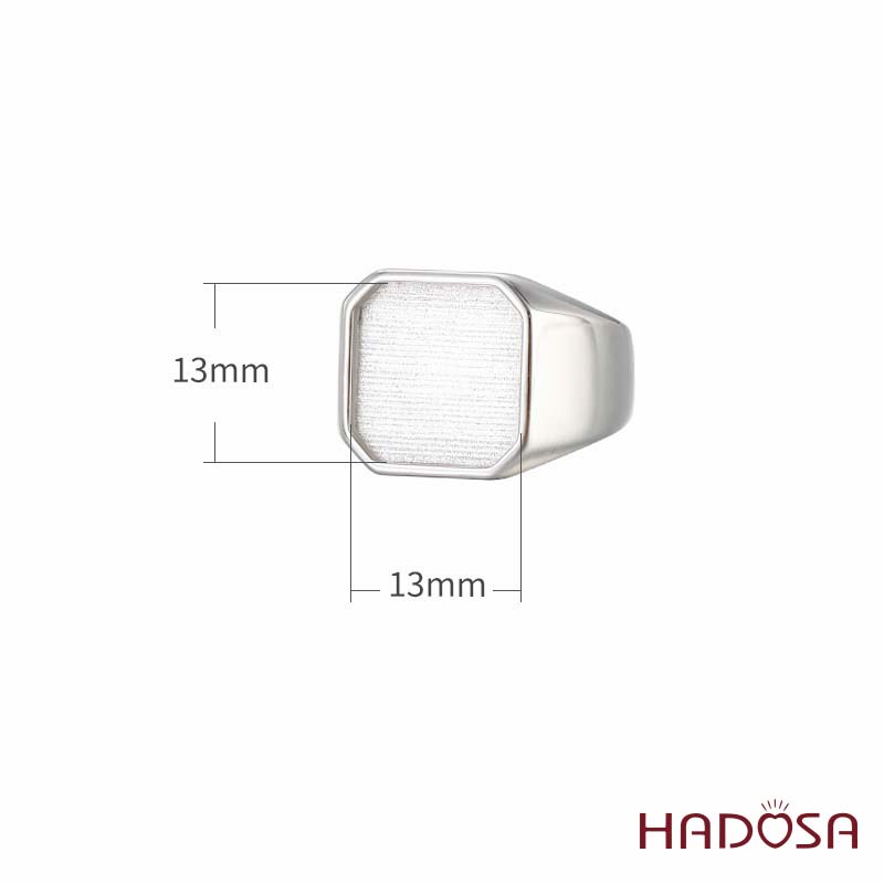 Khung nhẫn nam trơn bạc 13x13mm