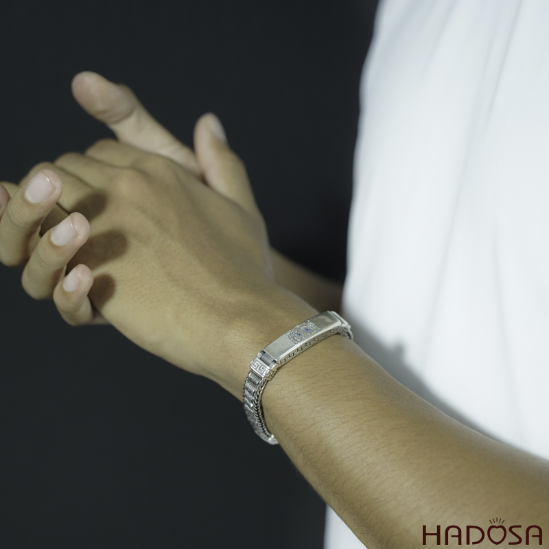 Lắc tay bạc cho nam hình Cọp