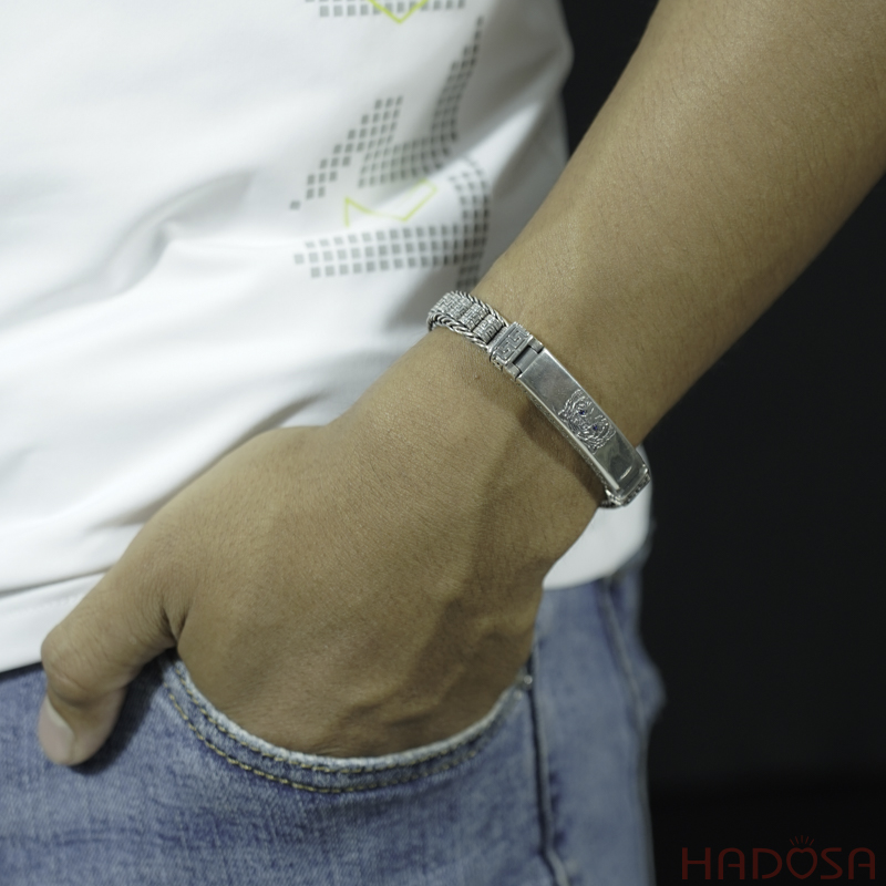 Lắc tay bạc cho nam hình Cọp