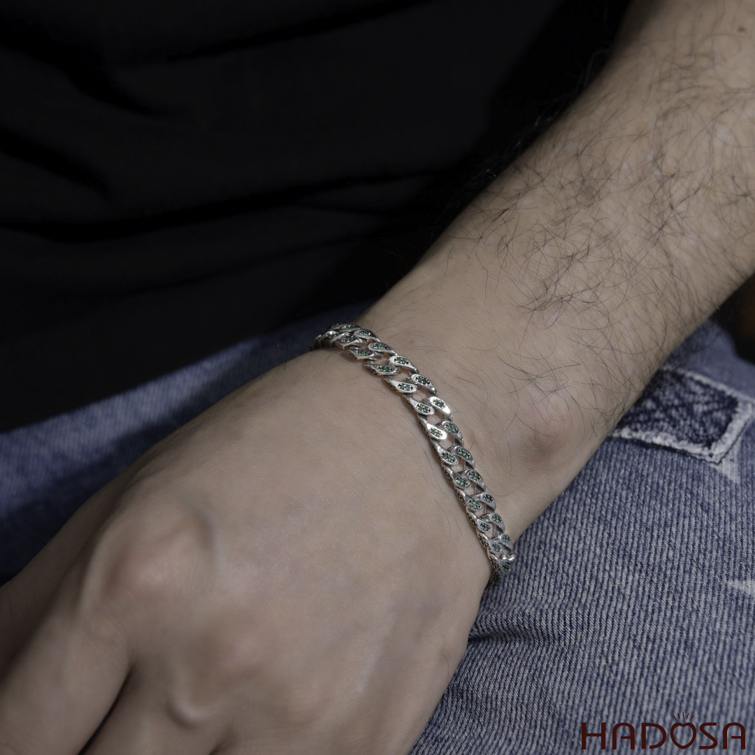 Lắc tay bạc Cuban Forever