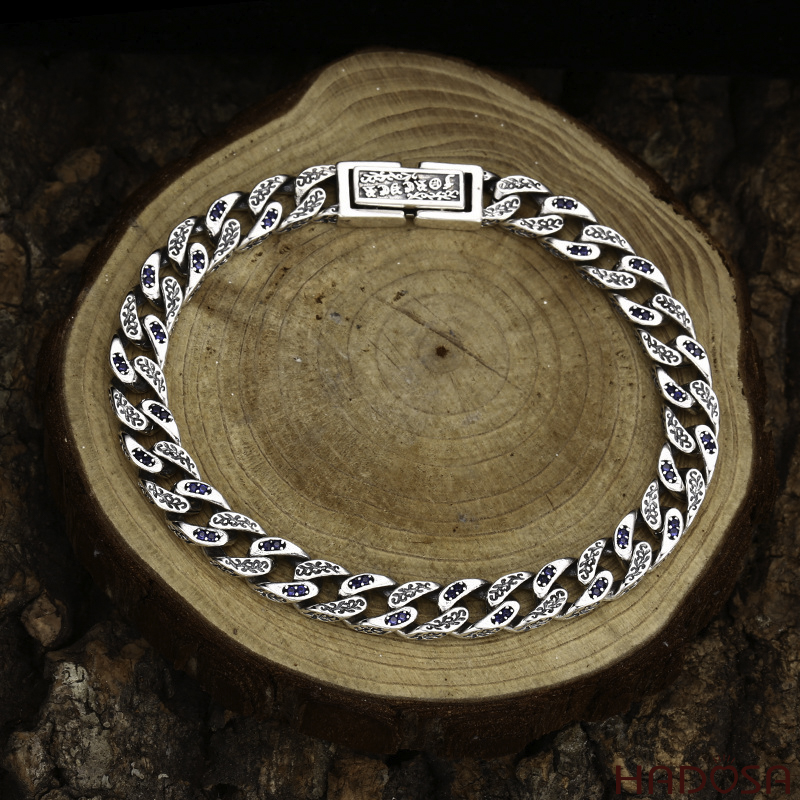 Lắc tay bạc Cuban Forever