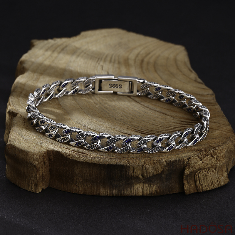 Lắc tay bạc Cuban Forever