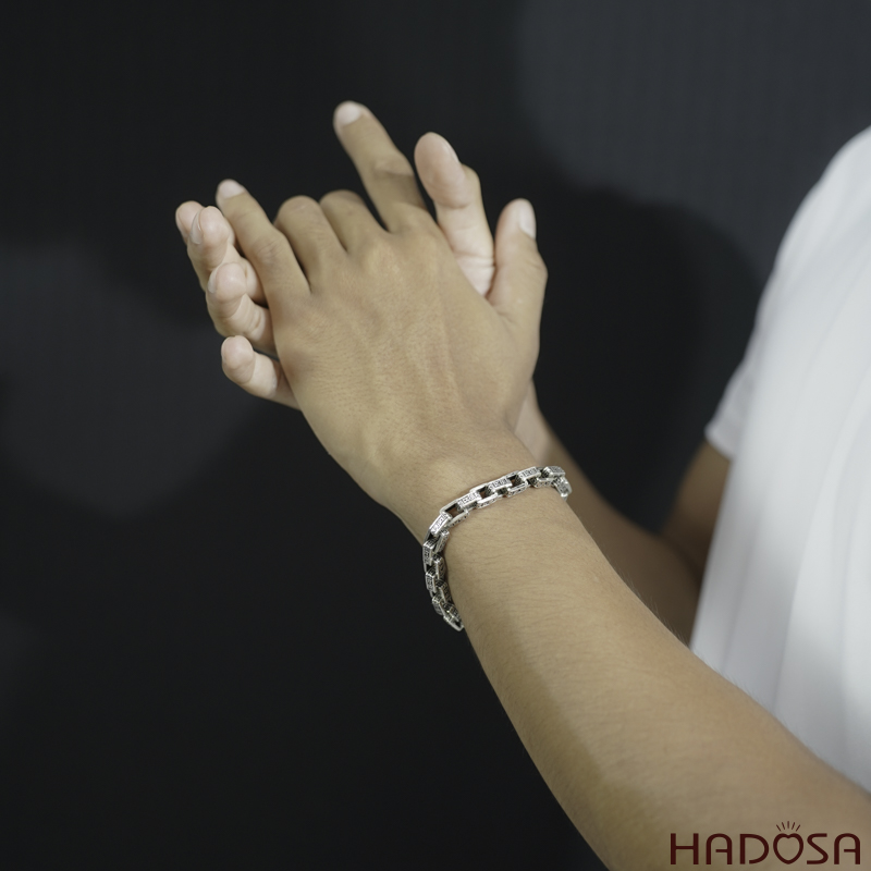 Lắc tay bạc nam kiểu Rồng