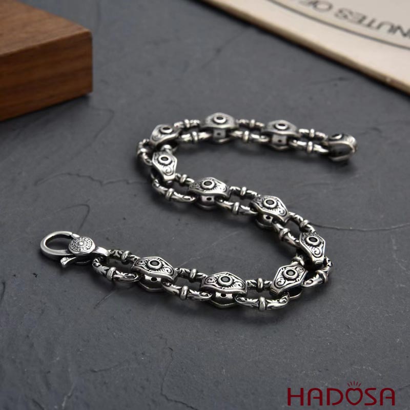 Lắc tay bạc nam 19cmx12mm