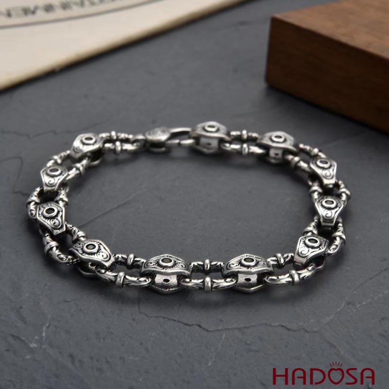 Lắc tay bạc nam 19cmx12mm