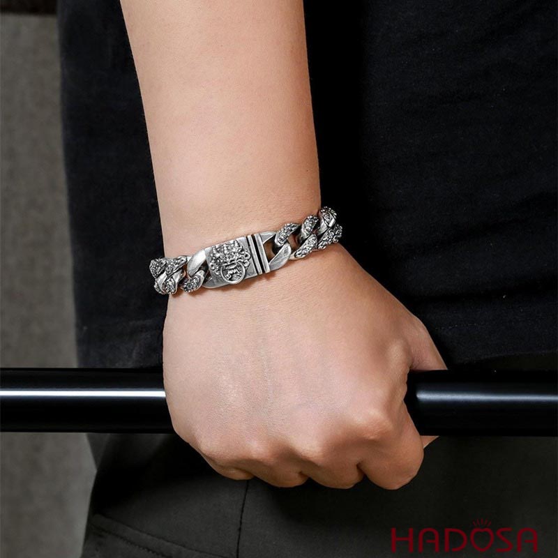 Lắc tay bạc nam Phong Thủy Tỳ Hưu