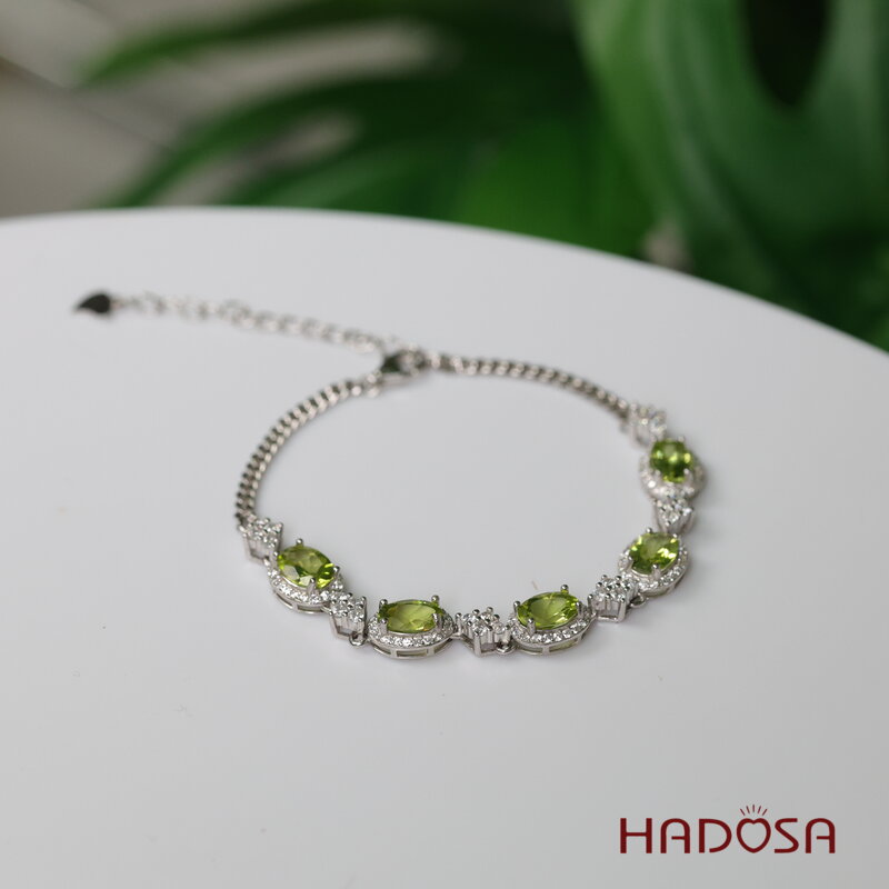 Lắc tay Peridot 5x7mm bạc 925