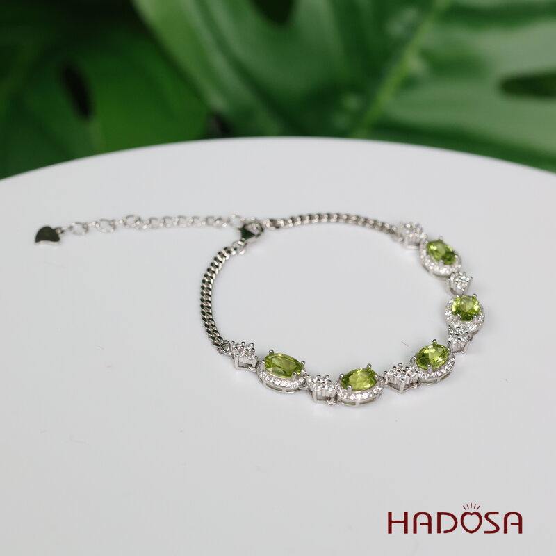 Lắc tay Peridot 5x7mm bạc 925