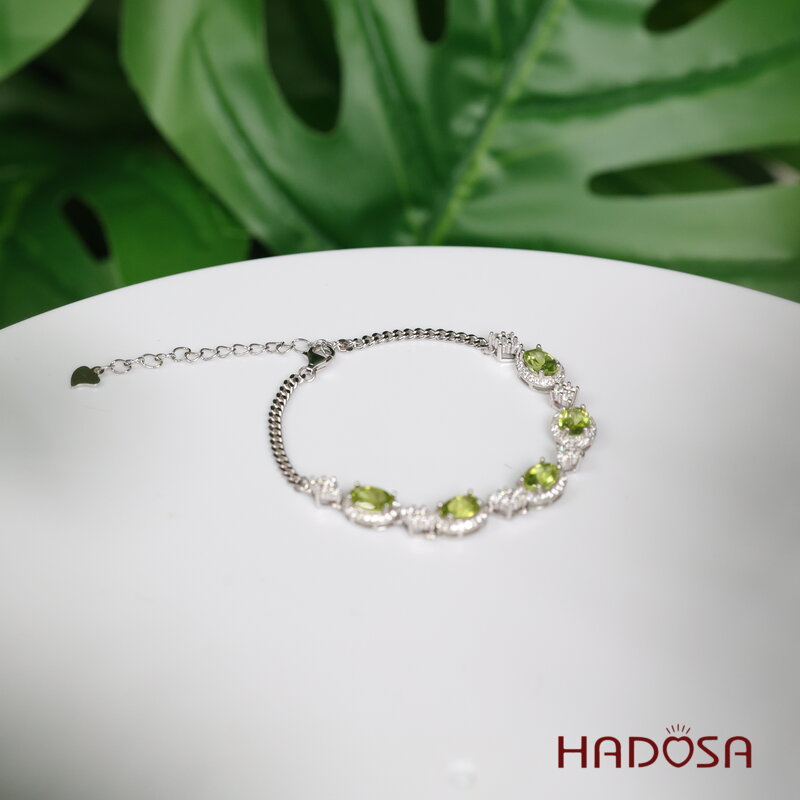 Lắc tay Peridot 5x7mm bạc 925