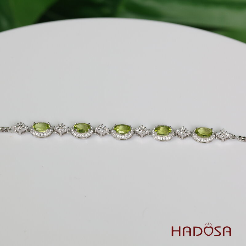Lắc tay Peridot 5x7mm bạc 925