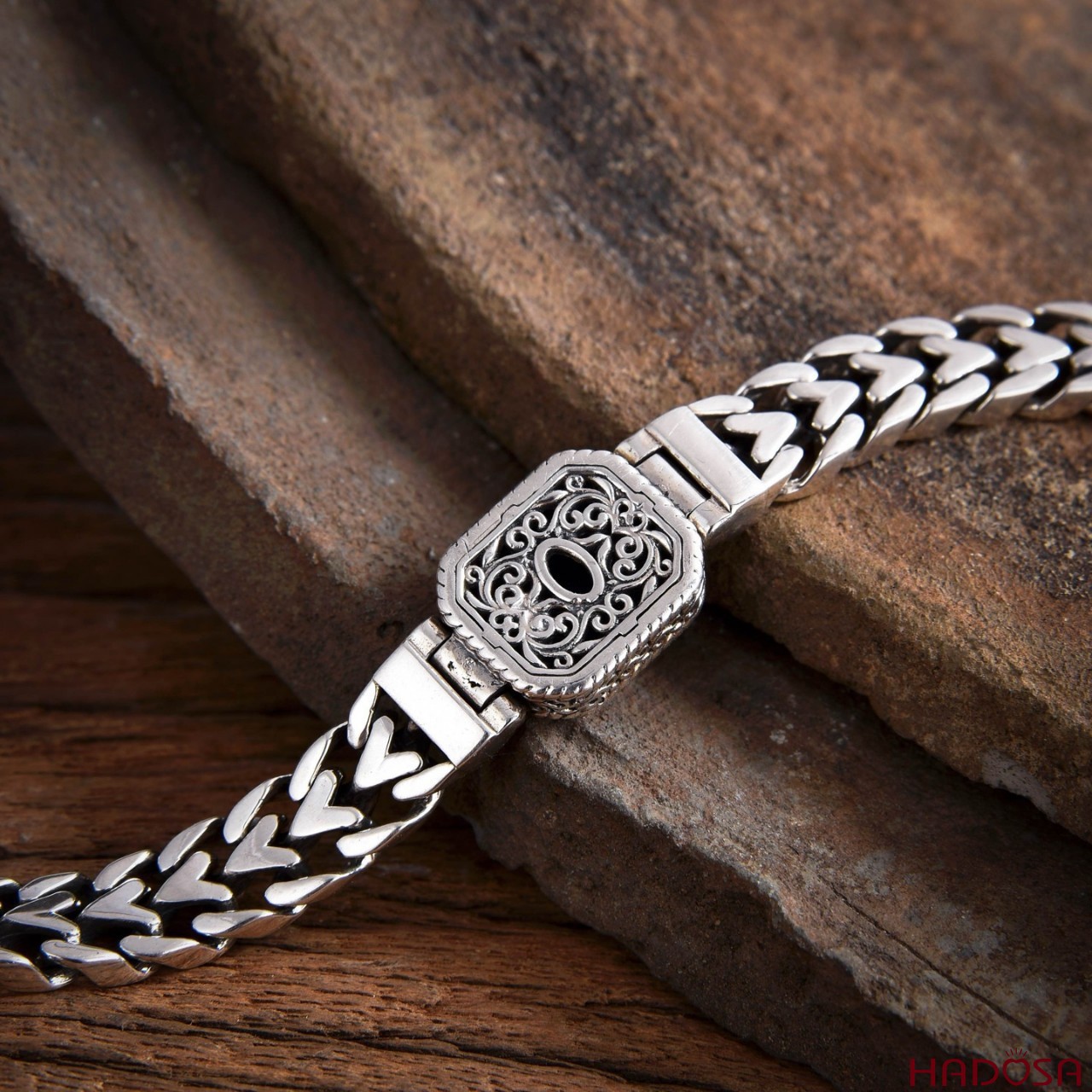 Vòng Tay Nam Bạc Thái Kiểu Vảy Cá Xếp Lớp