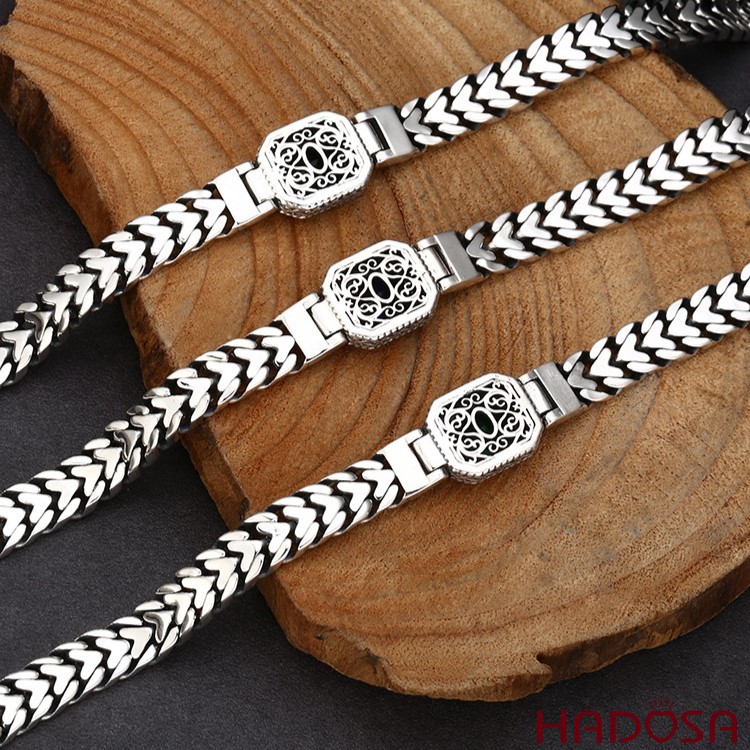 Vòng Tay Nam Bạc Thái Kiểu Vảy Cá Xếp Lớp