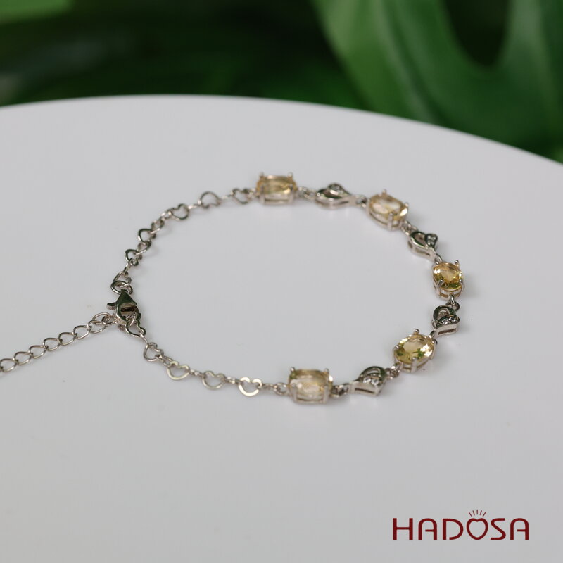 Lắc thạch anh vàng 5x7mm 925