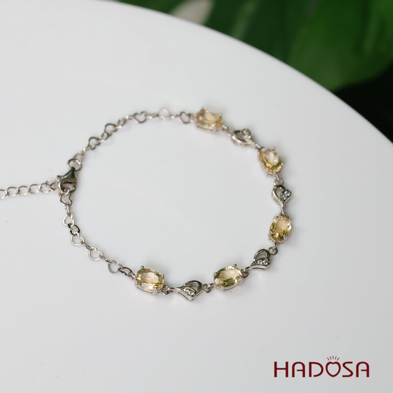 Lắc thạch anh vàng 5x7mm 925