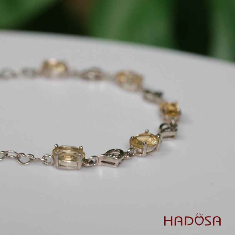 Lắc thạch anh vàng 5x7mm 925