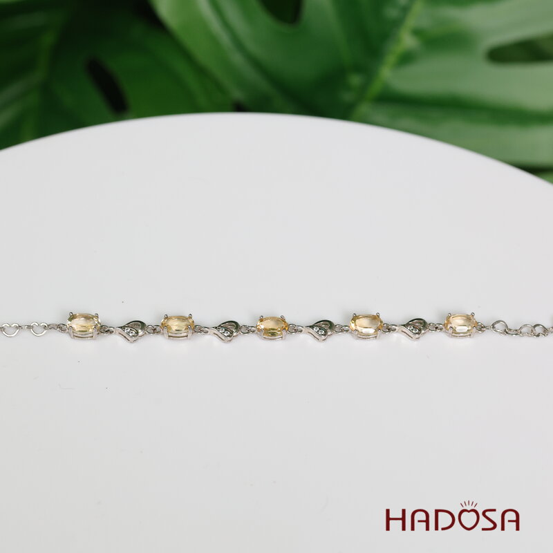 Lắc thạch anh vàng 5x7mm 925
