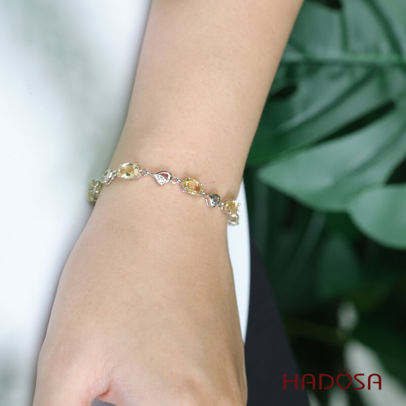 Lắc thạch anh vàng 5x7mm 925