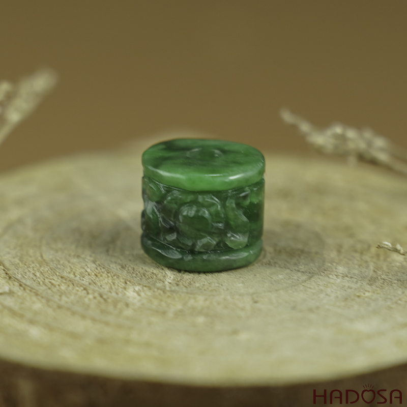 Lu thống Cẩm Thạch xanh đậm chạm 10*11mm