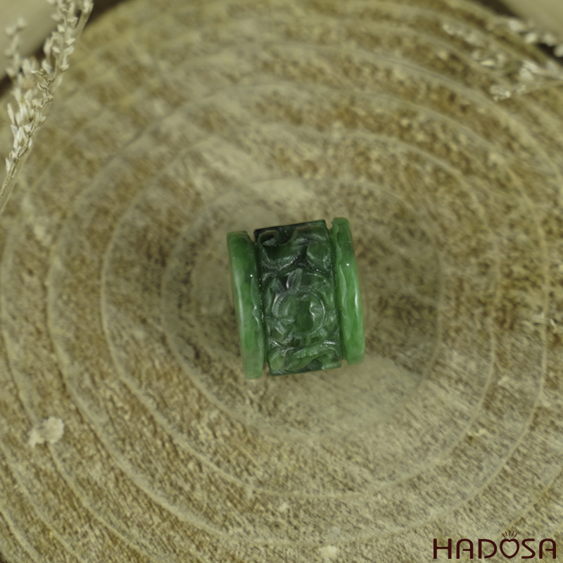 Lu thống Cẩm Thạch xanh đậm chạm 10*11mm