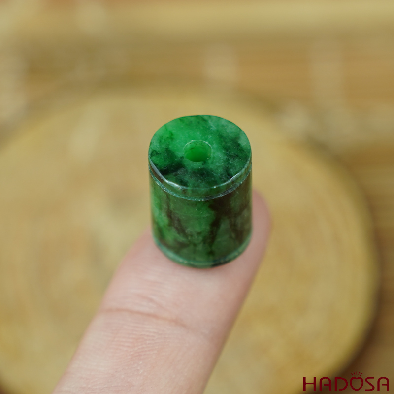 Lu thống Cẩm Thạch xanh lý 14x12mm