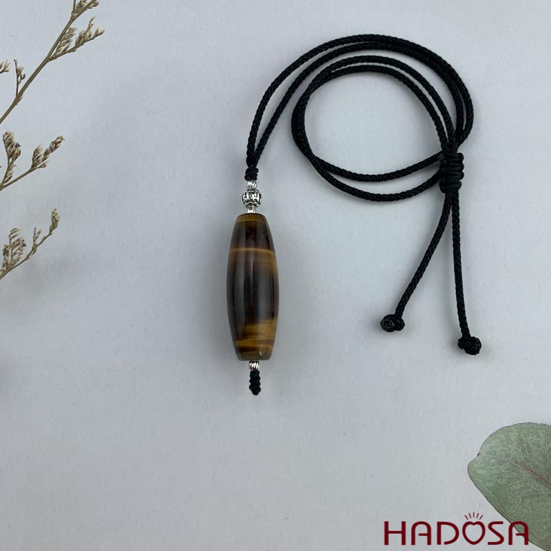 Lu thống Thạch Anh Mắt Hổ vàng nâu mix bạc 925