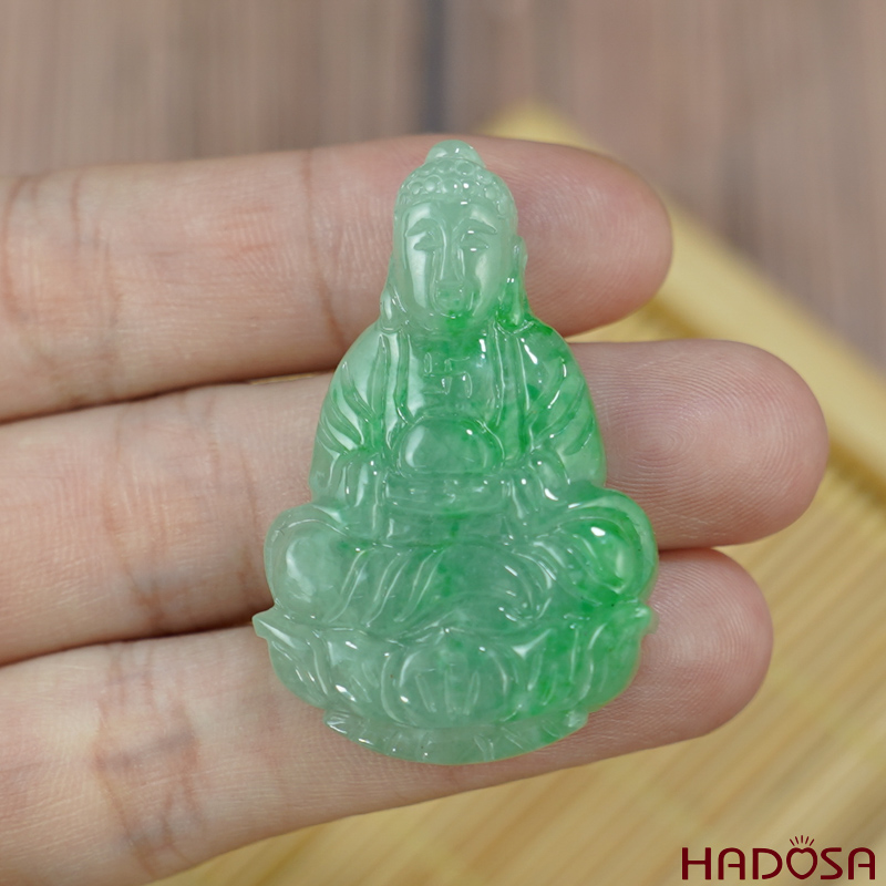 Mặt Adida Cẩm Thạch xanh ngọc 40x26x8mm