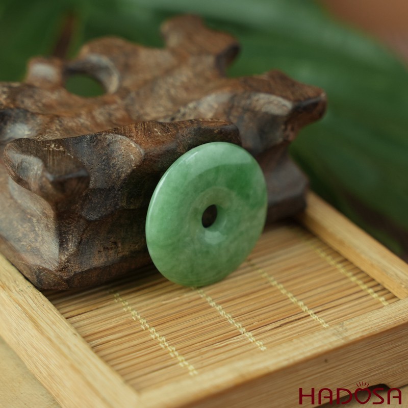 Mặt đồng điếu Cẩm Thạch xanh đậu 30mm